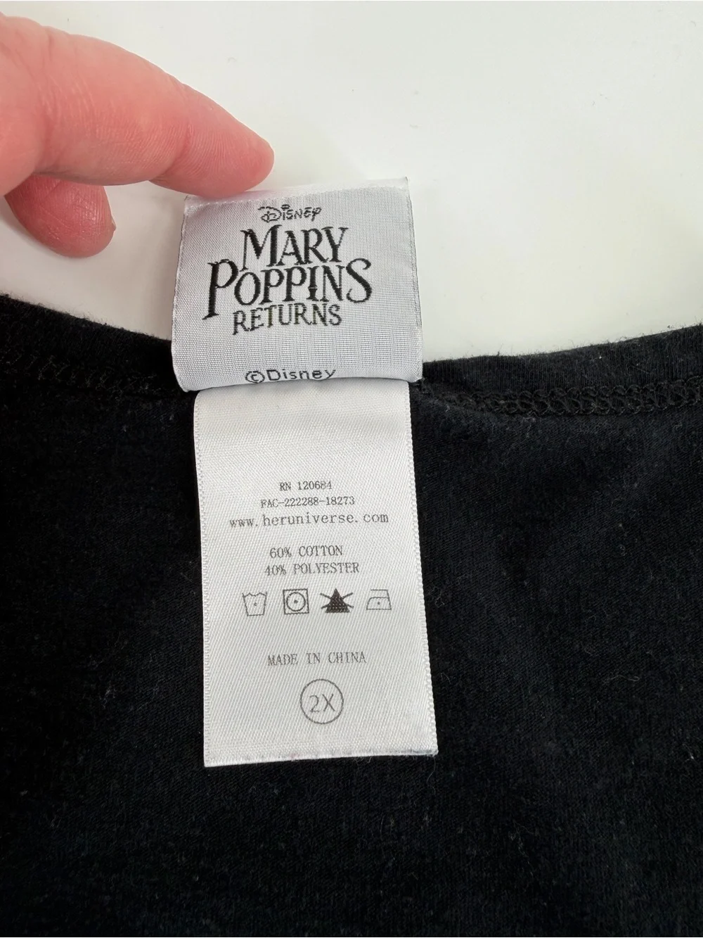 Her Universe Disney Mary Poppins Sheer Back Top 2X Tag **Fits Like A MED/LARGE** - Picture 7 of 10